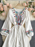 Boho-Ärmelloses Kleid
