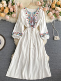 Boho-Ärmelloses Kleid