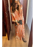 Kimono-Kleid mit Blumenmuster