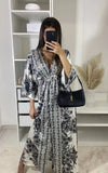 Kimono-Kleid mit Blumenmuster
