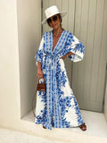 Kimono-Kleid mit Blumenmuster