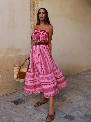 Pink Print Sommerkleid