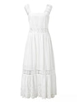 Weiß Spitzen-Baumwollkleid
