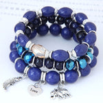 Boho Armband mit blauen Perlen