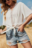 Boho Bluse Fließende Weiß