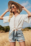 Boho Bluse Fließende Weiß