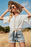 Boho Bluse Fließende Weiß