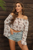 Boho Crop Top Bardot Ausschnitt