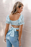 Boho Crop Top Blau