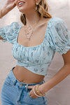 Boho Crop Top Blau