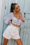 Boho Crop Top Langarm