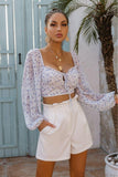 Boho Crop Top Langarm