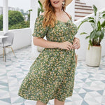 Boho Kleid Kurz Chic Floral Große Größe