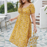 Boho Kleid Kurz Chic Floral Große Größe