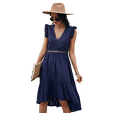 Boho Kleid Kurz Chic Marineblaues