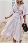 Boho Kleid Kurz Chic Pastellrosa