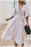 Boho Kleid Kurz Chic Pastellrosa