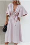 Boho Kleid Kurz Chic Pastellrosa