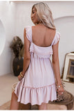 Boho Kleid Kurz Chic Rosa