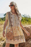 Boho Kleid Kurz Gelb Hippie