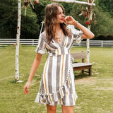 Boho Kleid Kurz Gestreiftes