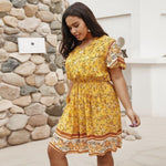 Boho Kleid Kurz Sommer Plus Size