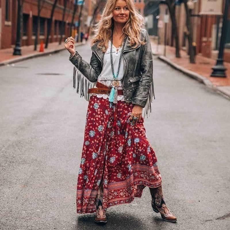 Boho Rock Lang mit Blumenmuster | Boho Lust – myboho-shop