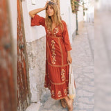 Maxikleid Boho Besticktes