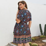 Maxikleid Boho Blumen in Plus Size