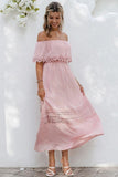 Maxikleid Boho Chic Rosa Hochzeits