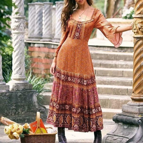 Maxikleid Boho Herbst