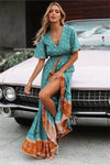 Maxikleid Boho Hippie Chic Blau