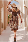 Maxikleid Boho Leopardenmuster