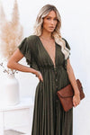 Maxikleid Boho Militärgrünes