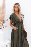 Maxikleid Boho Militärgrünes