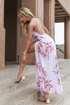 Maxikleid Boho Rosa Blumenmuster