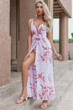 Maxikleid Boho Rosa Blumenmuster