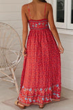 Maxikleid Boho Rotes Blumendruck