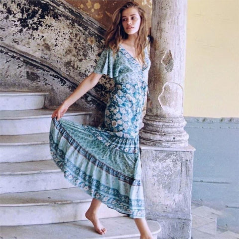 Maxikleid Boho Vintage Lockeres
