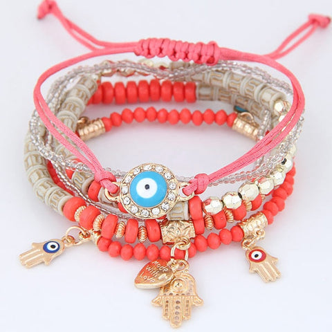 Pulsera de Ojo Bohemio Rosa